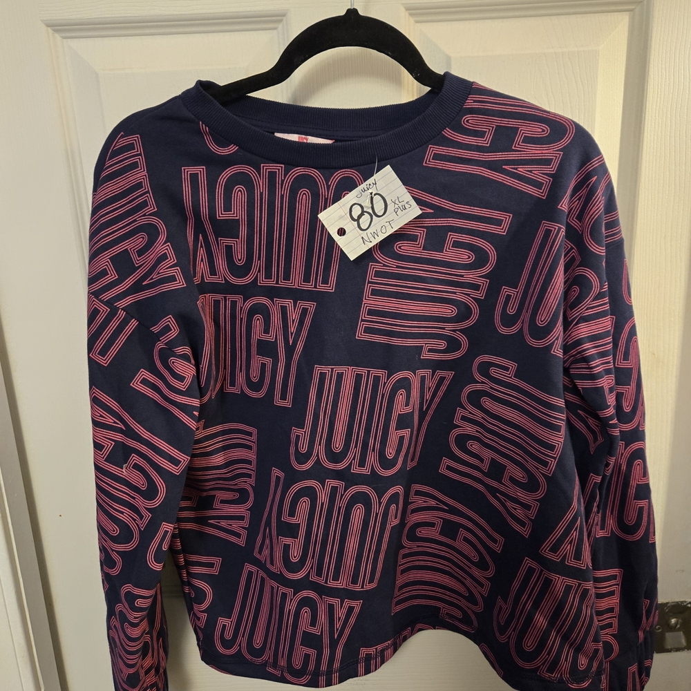 Juicy Couture Navy and Pink Sweatshirt